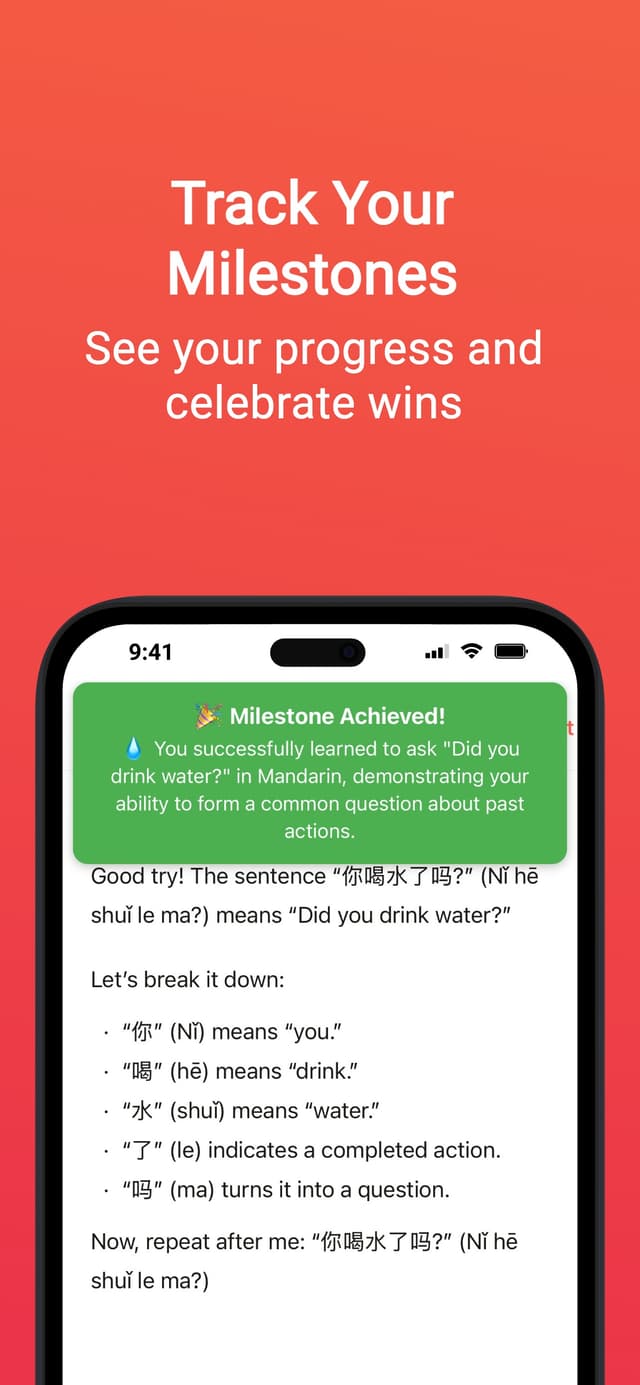 Track your milestones — see your progress and celebrate wins